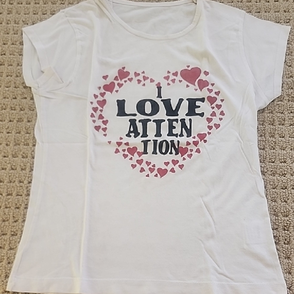 White Kids T-Shirt with Heart Design